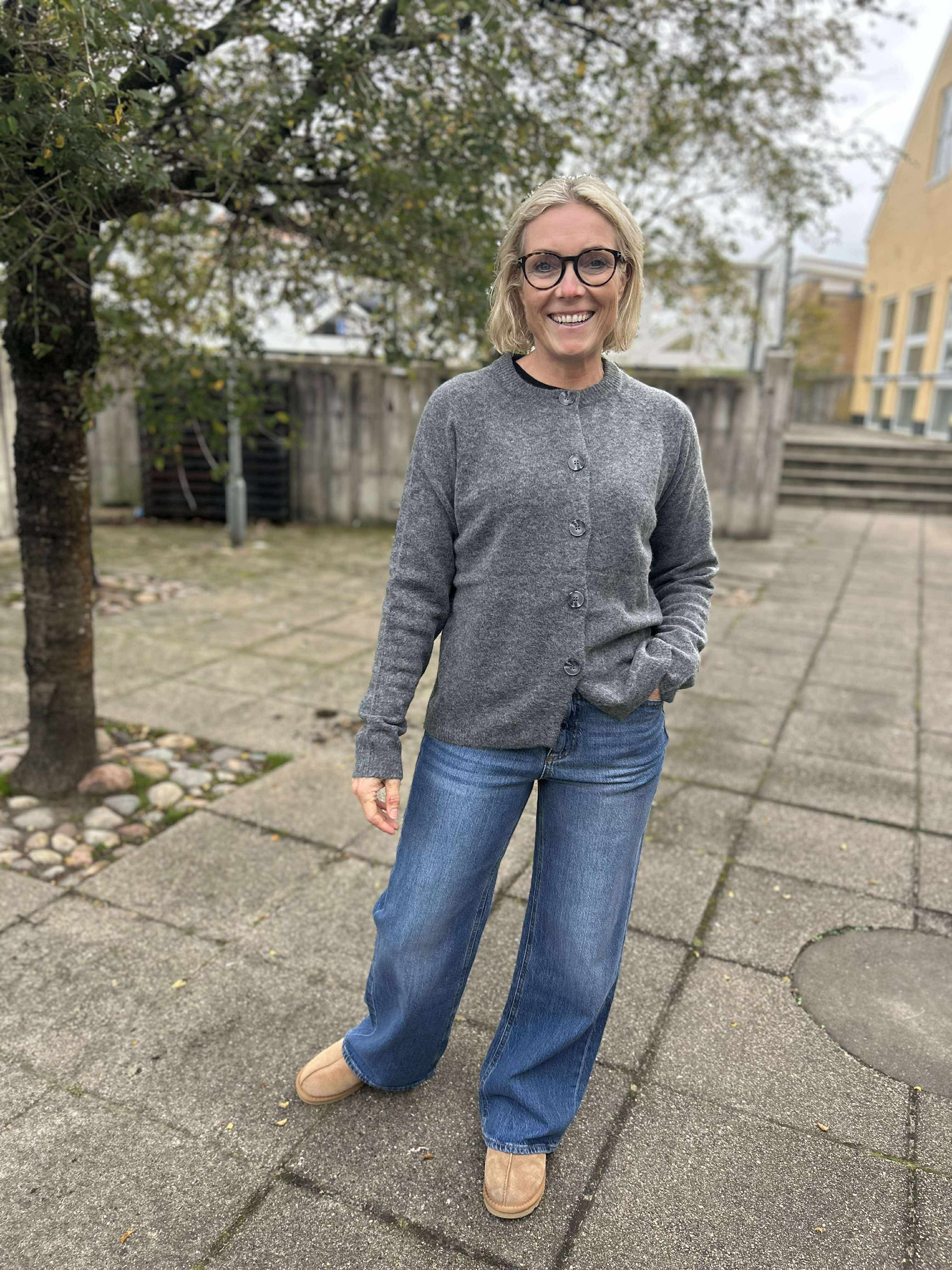 PCJIKO Knit Cardigan - Medium Grey Melange